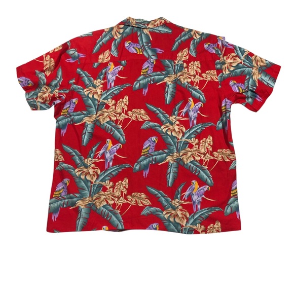 Paradise Found Hawaiian Shirt Mens L Large Magnum PI Red Parrots Vintage 80’s - Picture 4 of 4